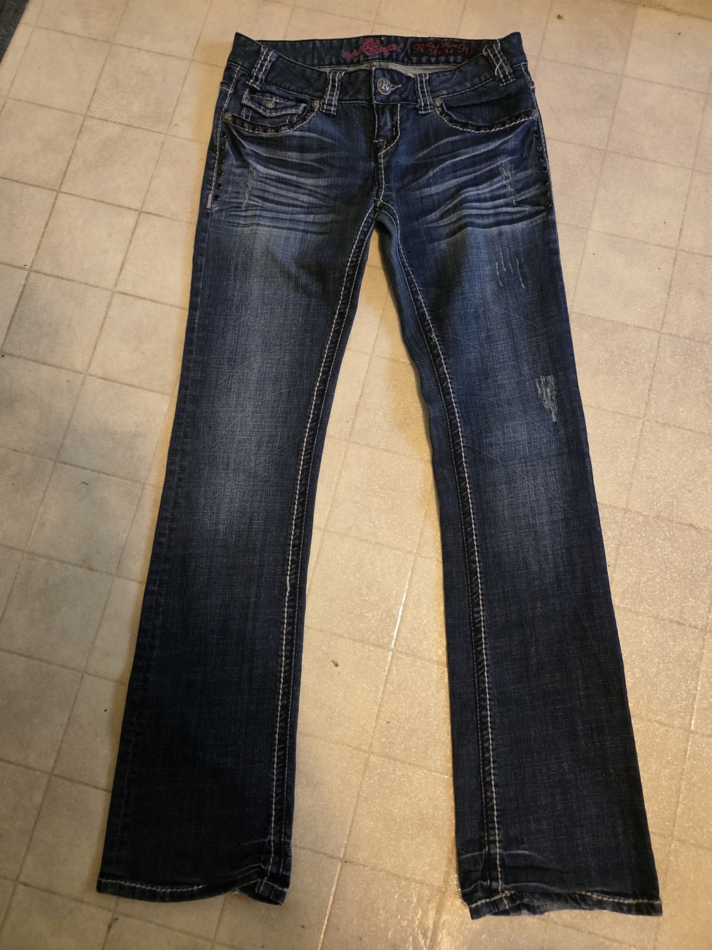 Rock & Roll Cowgirl Dark Blue Boot Cut Jeans
